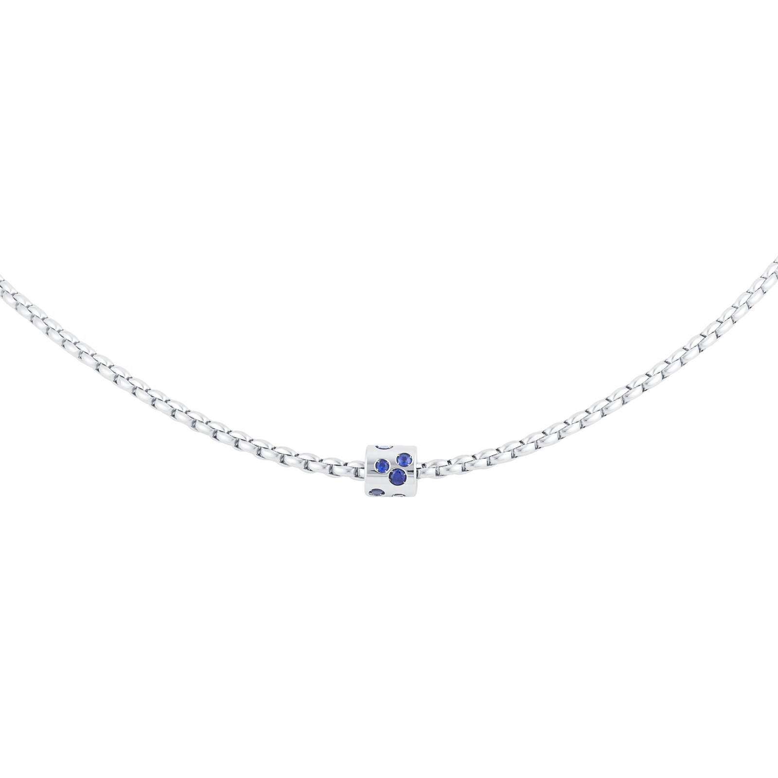 14K White Gold Diamond and Blue Sapphire Teardrop Twist Necklace | Shop 14k White  Gold Lusso Color Necklaces | Gabriel & Co